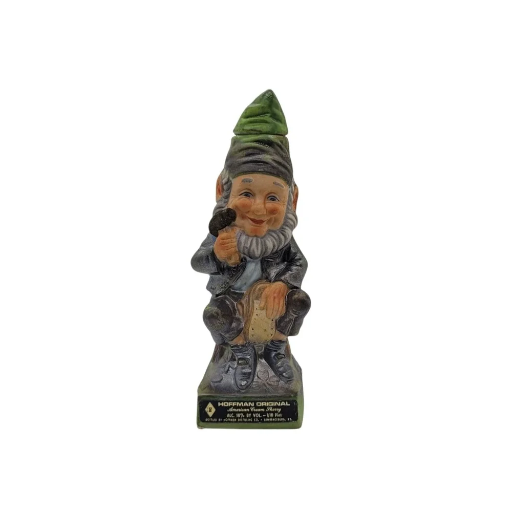Vintage Hoffman Original Gnome Leprechaun Sherry Decanter 1/10 Pint Empty 6.5